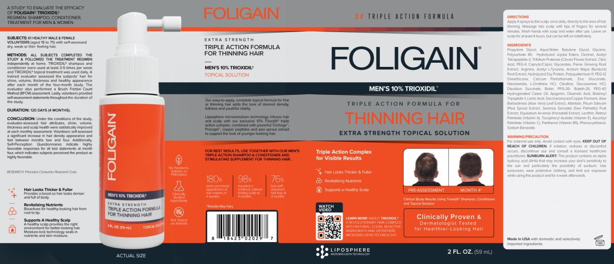 FOLIGAIN® Triple Action Complete Formula for Thinning Hair in Men – 10% Trioxidil® 59ml - HairoFOLIGAIN12585