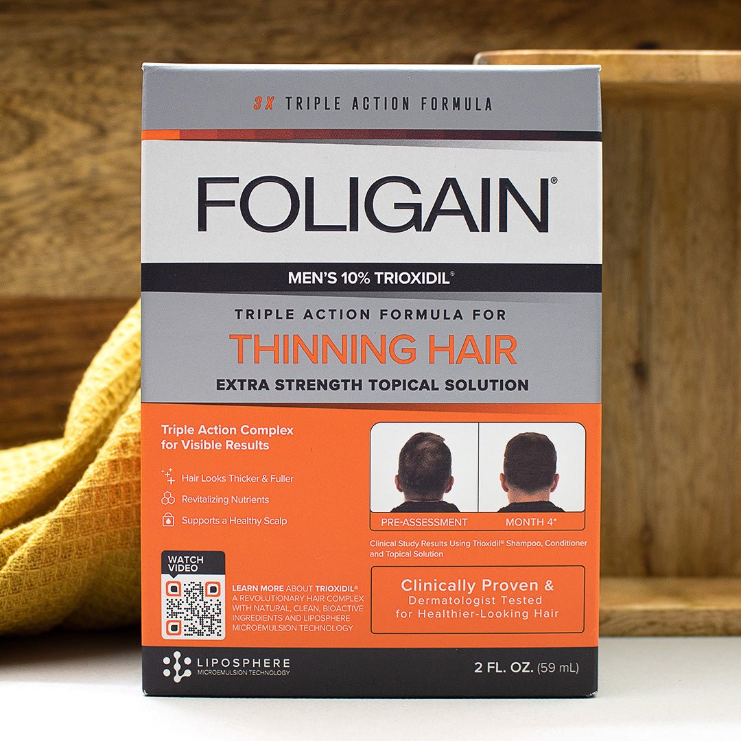 FOLIGAIN® Triple Action Complete Formula for Thinning Hair in Men – 10% Trioxidil® 59ml - HairoFOLIGAIN12585