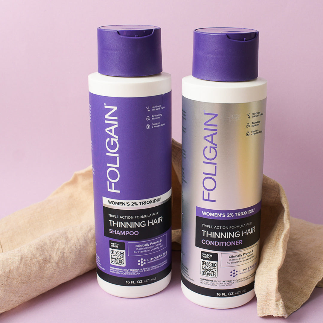 FOLIGAIN Triple Action Shampoo For Thinning Hair For Women with 2% Trioxidil 473ml