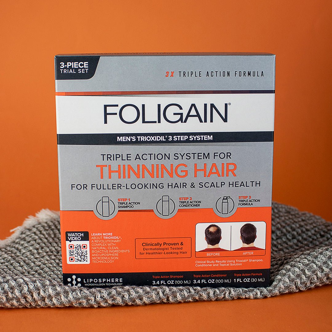 FOLIGAIN Triple Action Hair Care System For Men 3 Piece Trial Set - HairoFOLIGAIN13260