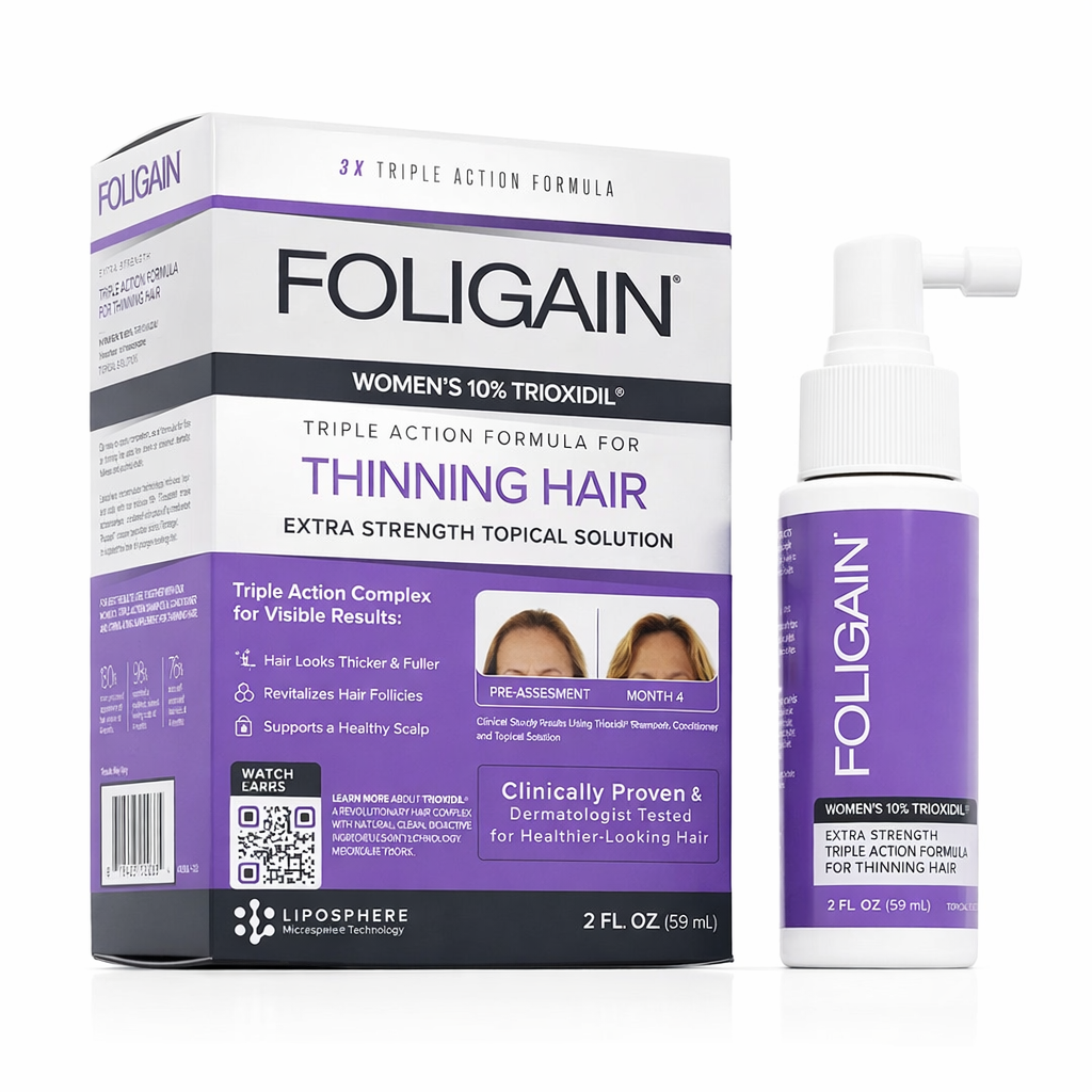 FOLIGAIN Triple Action Complete Formula for Thinning Hair for Women – 10% Trioxidil® (59ml)