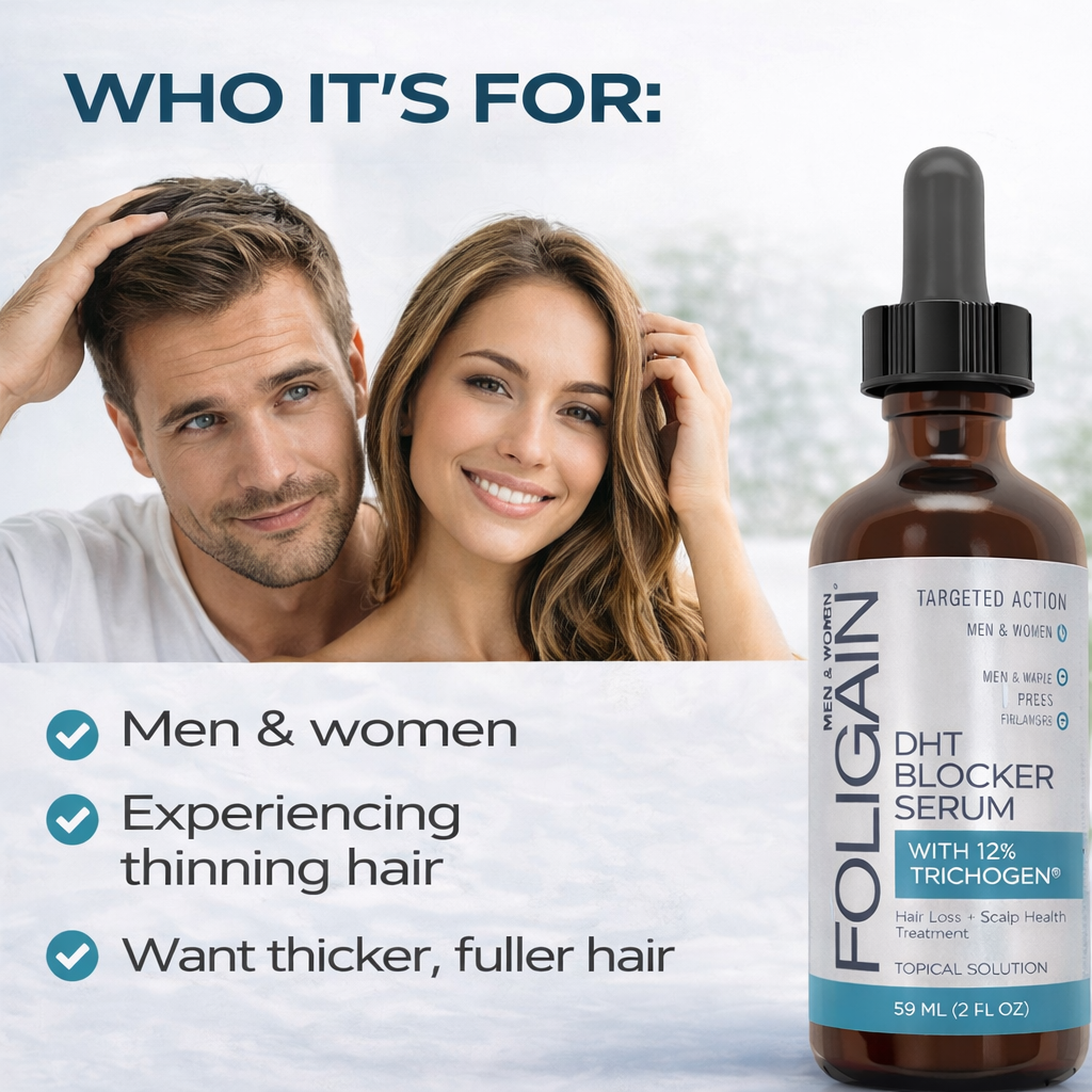 FOLIGAIN Hair Regrowth DHT Blocker Serum with 12% Trichogen