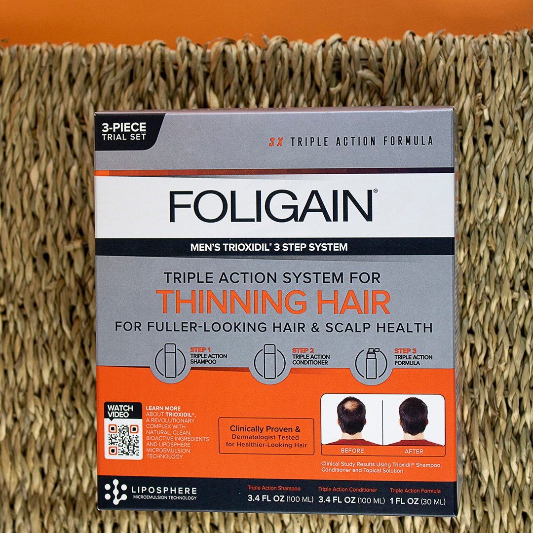 FOLIGAIN Triple Action Hair Care System For Men 3 Piece Trial Set - HairoFOLIGAIN13260
